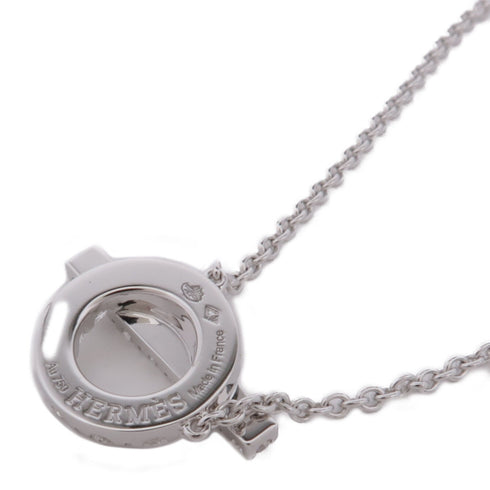 HERMES Finesse Pendant Necklace Diamond 18K White Gold