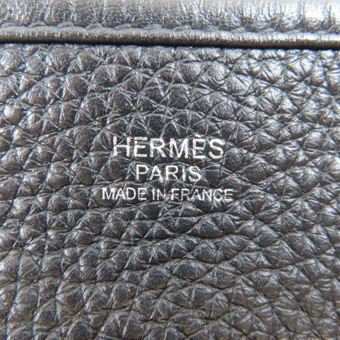 HERMES PHW Evelyne GM Shoulder Bag 056275CK Clemence Leather Black