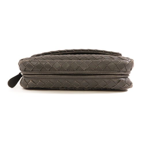 BOTTEGA VENETA Cowhide Leather Chain Shoulder Bag Shoulder Bag Gray Calfskin...