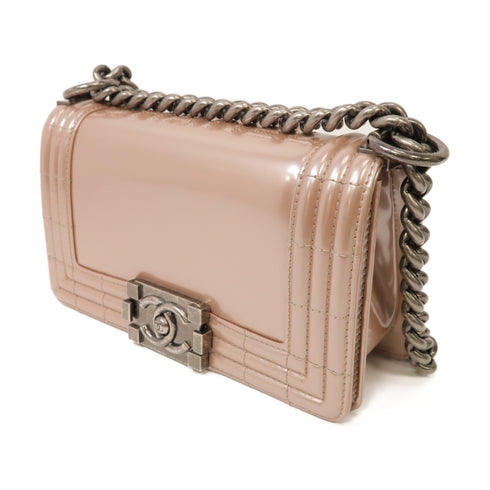 CHANEL CC SHW Chanel Boy 20 Shoulder Bag Patent Leather Pink