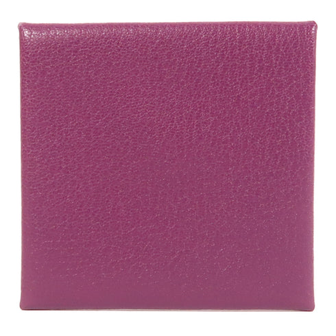 HERMES PHW Bastia Change Purse Chevre Leather Purple