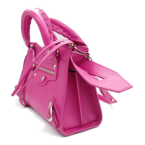 BALENCIAGA SHW 2way Hand Shoulder Bag Crossbody Leather Pink