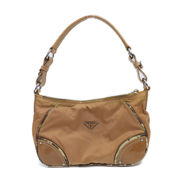 PRADA SHW Shoulder Bag Nylon Patent Leather BR2840 Cipria Light Dusty Pink