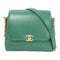 CHANEL CC GHW Chain Shoulder Bag Calfskin Leather Green v2