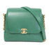 CHANEL CC GHW Chain Shoulder Bag Calfskin Leather Green v2