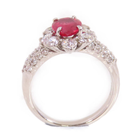 FINE JEWELRY 1.87ct Ruby 1.24ct Diamond Ring PT900 Platinum US#6.5