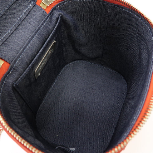 CHANEL CC GHW Vanity Case 2 Way Chain Shoulder Bag Handbag Lambskin Leather Red