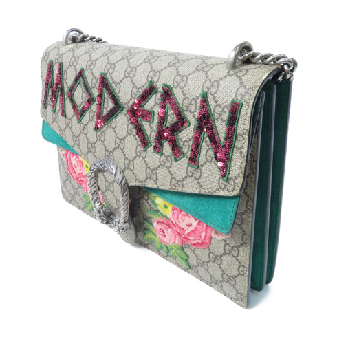 GUCCI GG SHW Dionysus Chain Shoulder Bag 403348 Coated Canvas Brown Multicolor