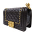 CHANEL Quilted CC GHW Boy Chanel Chain Shoulder Bag A67085 Calfskin Black