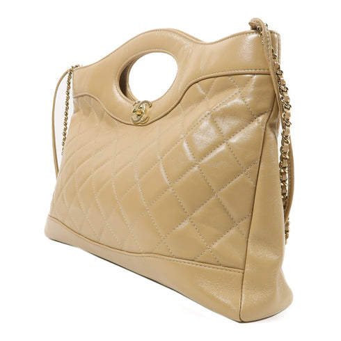CHANEL Quilted CC GHW C31 Shopping Bag 2 Way Bag AS4854B Lambskin Light Brown
