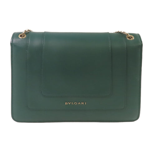 BVLGARI SHW Serpenti Forever Shoulder Bag Crossbody Calfskin Leather Green