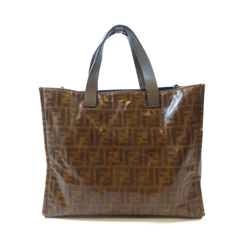 FENDI GHW 2 Way Shoulder Tote Bag 8BR720 PVC Brown