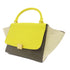CELINE GHW Tapeze 2way Shoulder Bab Calfskin Leather Yellow Beige Brown