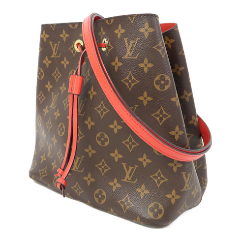 LOUIS VUITTON LV GHW Neo Noe MM Shoulder Bag M44021 Monogram Brown/Red