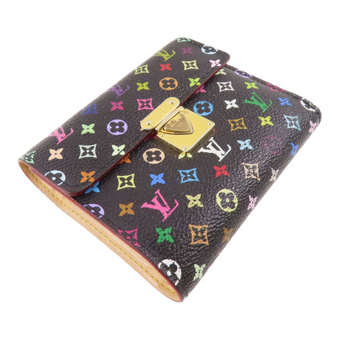 LOUIS VUITTON LV GHW Wallet M58015 Monogram Multicolore Black