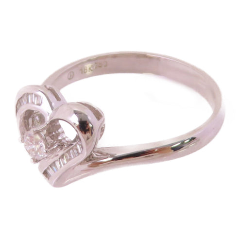 Fine Jewelry 0.10ct Diamond Ring US#6.5 Ring 18K White Gold