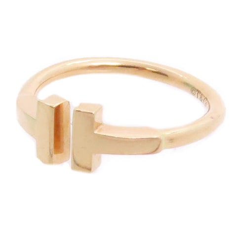 TIFFANY&CO T Wire Ring US#4.75 18K Rose Gold