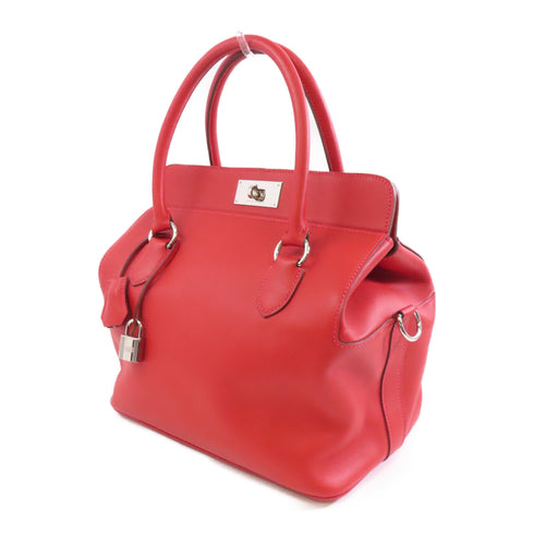HERMES PHW Toolbox 26 2way Shoulder Bag Veau Swift Leather Red