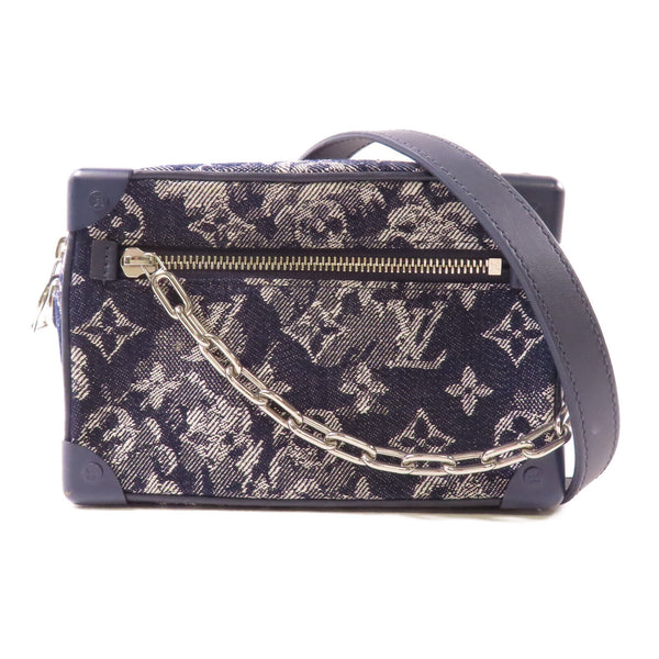 LOUIS VUITTON LV SHW Mini Soft Trunk Shoulder Bag M80033 Monogram Tapestry Blue