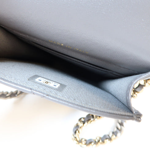 CHANEL Quilted CC SHW GHW 19 Phone Bag Chain Shoulder Bag AP1773 Lambskin Gray