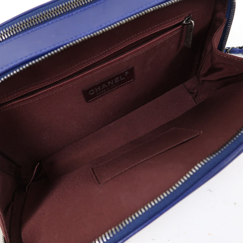 CHANEL CC SHW Camera Chain Shoulder Bag Calfskin Leather Navy