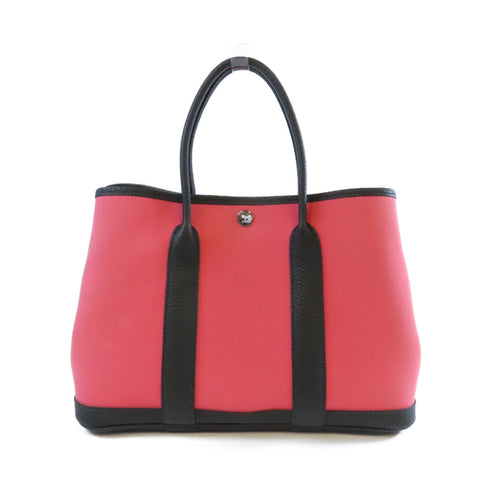 HERMES PHW Garden Party TPM Handbag Canvas Rose Azalee/Pink