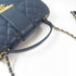 CHANEL CC GHW Chain 2 Way Shoulder Bag Calfskin Leather Blue
