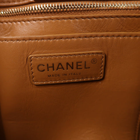 CHANEL CC GHW Chain Shoulder Bag Calfskin Leather Brown