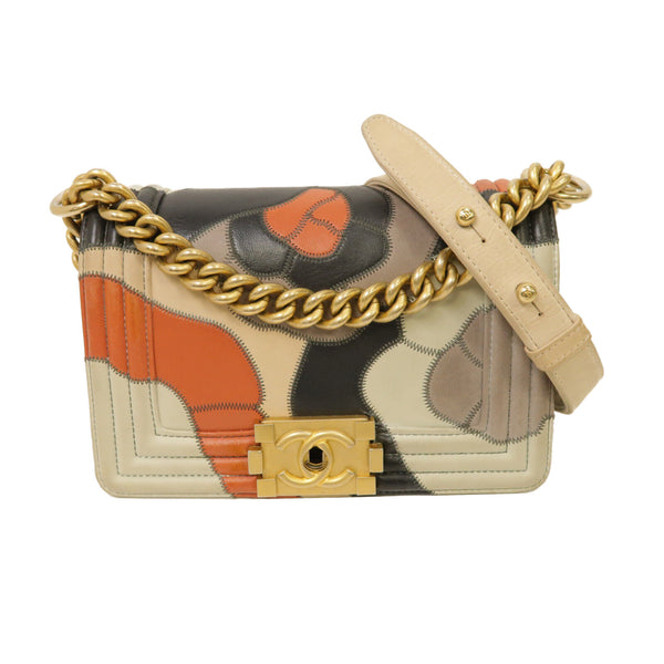 CHANEL GHW Boy 20 Chain Shoulder Bag Calfskin Leather Multicolor