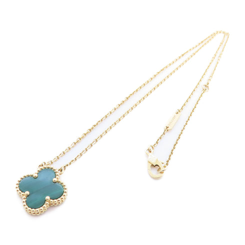 Van Cleef & Arpels Vintage Alhambra Malachite Necklace AR09VA00 18K Yellow Gold