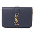 SAINT LAURENT YSL GHW Wallet GNC457797 Calfskin Leather Navy