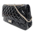 CHANEL Quilted CC SHW 2.55 Chain Shoulder Bag Patent Leather Black