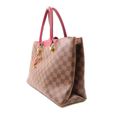 LOUIS VUITTON LV GHW Riverside 2 Way Shoulder Bag N40052 Damier Brown Red