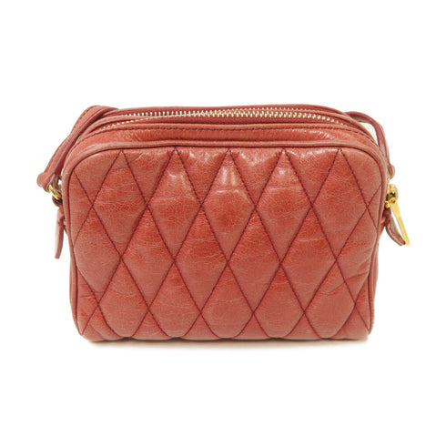 Miu Miu GHW Shoulder Crossbody Bag RT0543 Calfskin Leather Red