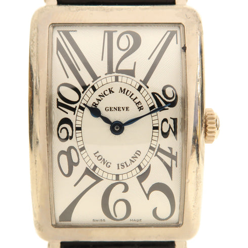 FRANCK MULLER Long Island Quartz Watch 18K White Gold White