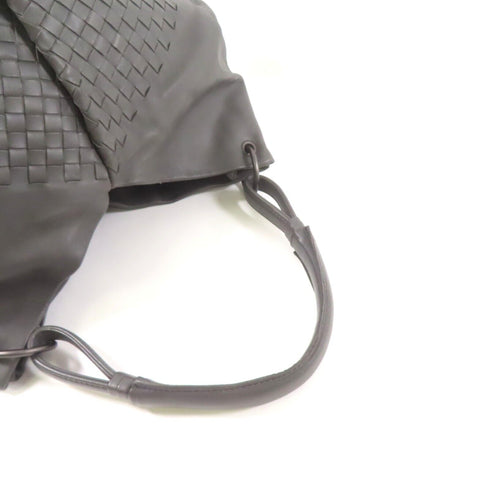 BOTTEGA VENETA BV Shoulder Bag Intrecciato Leather Gray