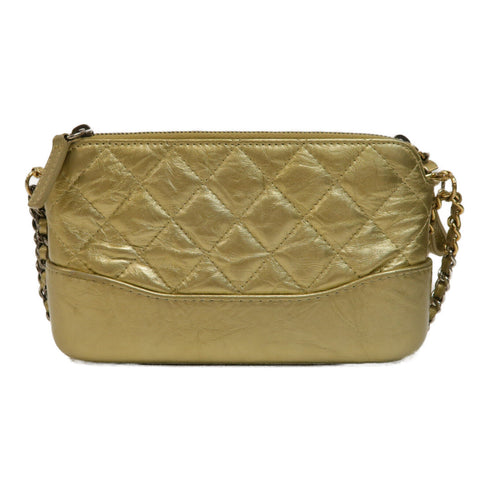 CHANEL Quilted CC GHW/SHW Gabrielle Clutch With Chain Shoulder Bag Calfskin Gold