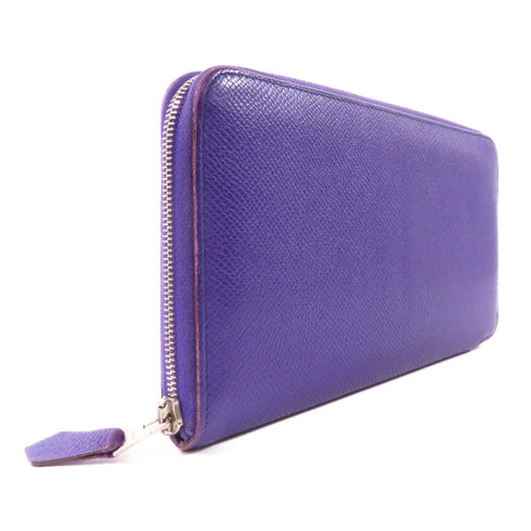 HERMES PHW Azap Long Wallet Epsom Leather Cassis Purple