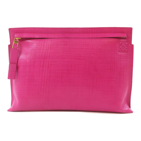 LOEWE GHW Clutch Bag Pouch Calfskin Leather Magenta Pink