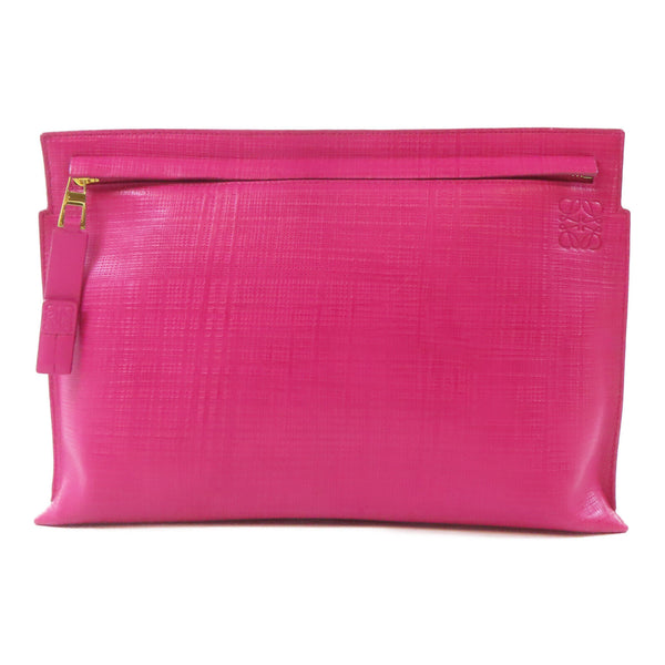 LOEWE GHW Clutch Bag Pouch Calfskin Leather Magenta Pink
