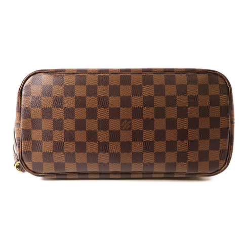 LOUIS VUITTON LV GHW Neverfull MM Shoulder Tote Bag N40599 Damier Ebene Brown