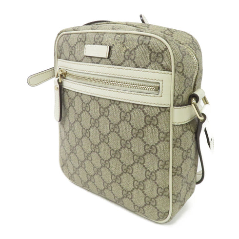 GUCCI GG GHW Shoulder Bag 233268 Coated Canvas White