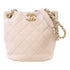 CHANEL Quilted CC GHW Bucket Bag Chain Shoulder Bag AS3873 Lambskin Beige