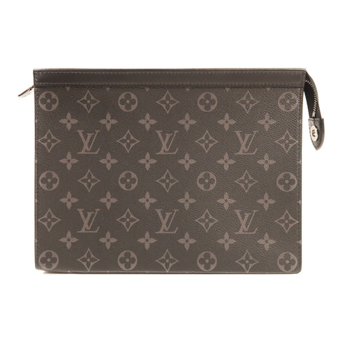 LOUIS VUITTON SHW Pochette Voyage MM Clutch M61692 Monogram Eclipse Black/Grey