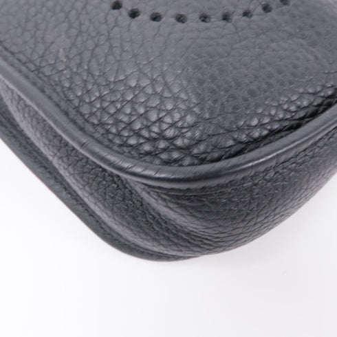 HERMES GHW Evelyne TPM Shoulder Bag Clemence Leather Black v1