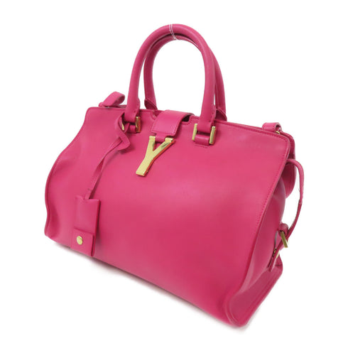 SAINT LAURENT YSL GHW Y Cabas 2way Shoulder Bag 311210 Calfskin Leather Pink