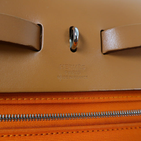 HERMES PHW Herbag GM 2 Way Shoulder Bag Handbag Canvas Orange