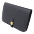 HERMES GHW Dogon Long Wallet Swift Leather Noir