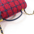 CHANEL CC GHW 2 Way Bag Leather/Tweed Red/Navy