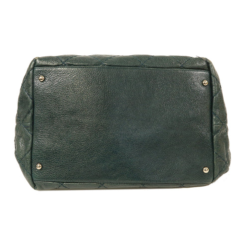 CHANEL CC SHW Shoulder Bag Calfskin Leather Green